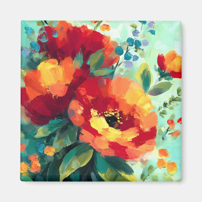 Bloom Vibrant Blommigt Garden Magnet (Framsidan)