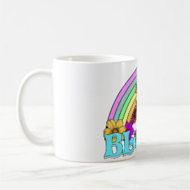 Bloom - Vintage Retro för regnbåge och blommor Kaffemugg