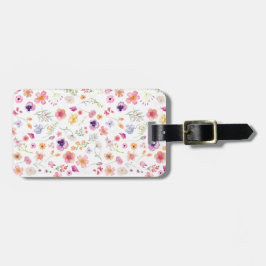 Bloom Voyage Luggage Tag - vit Blommigt Clarity Bagagebricka
