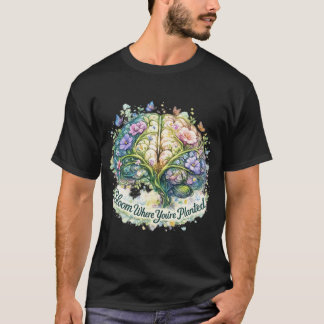 Bloom Where You’re Planted Floral Brain Watercolor T Shirt