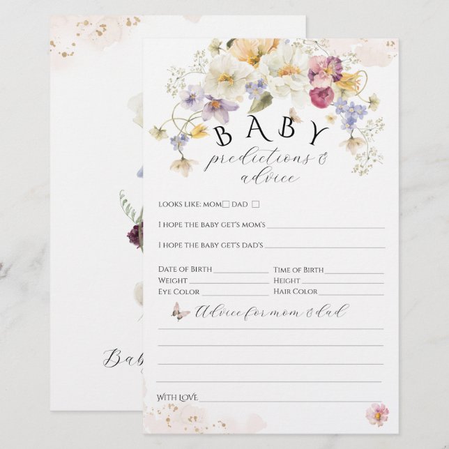 Bloom Wildbloms Rustic Baby Shower-spel (Fram/baksida)