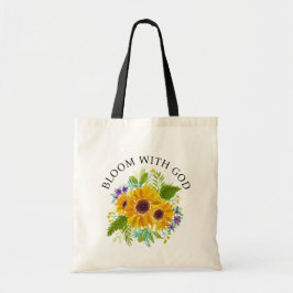 Bloom with God bolsa de tela para mujer cristiana Tygkasse