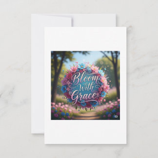 Bloom with Grace-Blommigt Offert Poster - Tillväxt Tack Kort