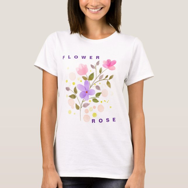 Bloom With Grace - Elegant Pastel Floral Women’s  T Shirt (Framsida)