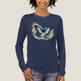 Bloom With Grace Fjäril Blommig Kvinnor T-Shirt | 