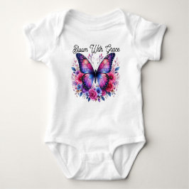 Bloom With Grace Fjäril Blommig T-Shirt | Rosa B