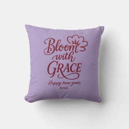 Bloom with Grace – New Year 2026 Throw Pillow Kudde