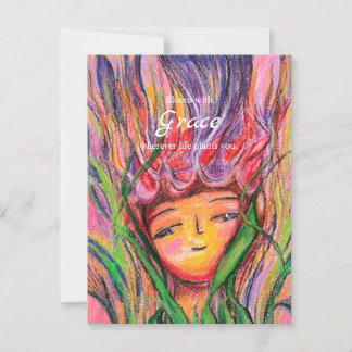 Bloom with Grace - Pastel Blommigt Encouragement C Vykort