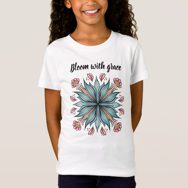 Bloom with Grace: Vår Blommigt T Shirt (Framsida)
