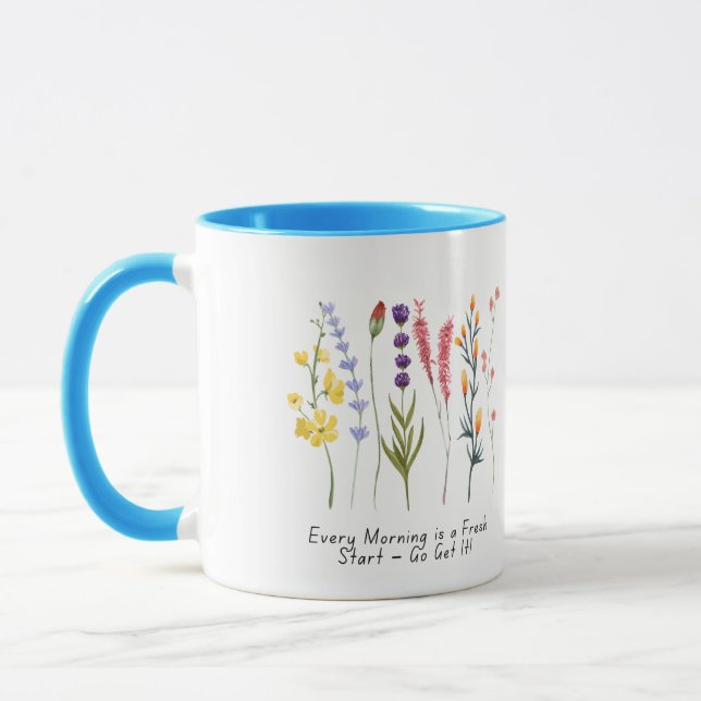 Bloom with Positivity_Motivational Wildflower Mug Mugg (Vänster)