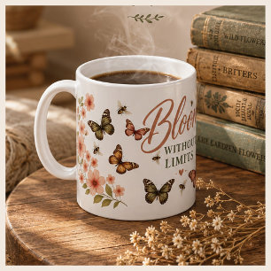 Bloom Without Limits Grafisk Boho Kaffemugg