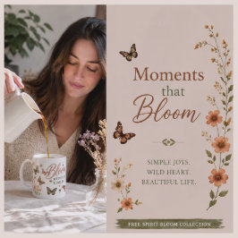 Bloom Without Limits Grafisk Boho Kaffemugg