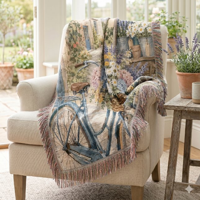 Bloomcore blommarknad cykel filt (Bloomcore Flower Market Bicycle Throw Blanket)