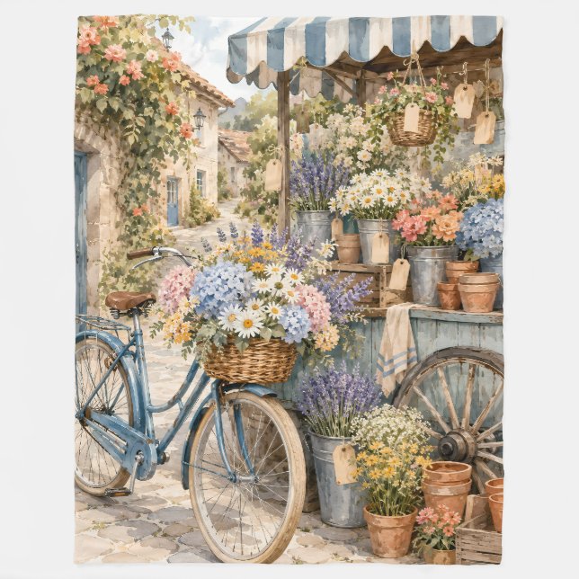 Bloomcore Blommarknad Cykel Fleecefilt (Framsidan)