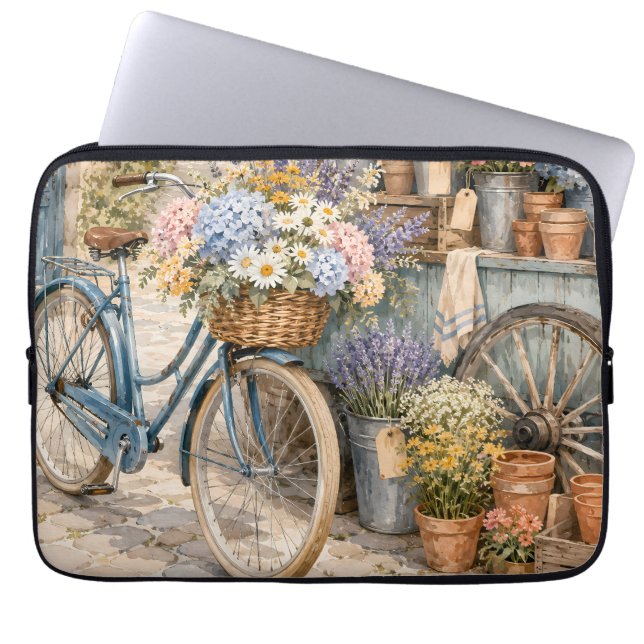 Bloomcore Blommarknad Cykel Laptop Fodral (Framsidan)