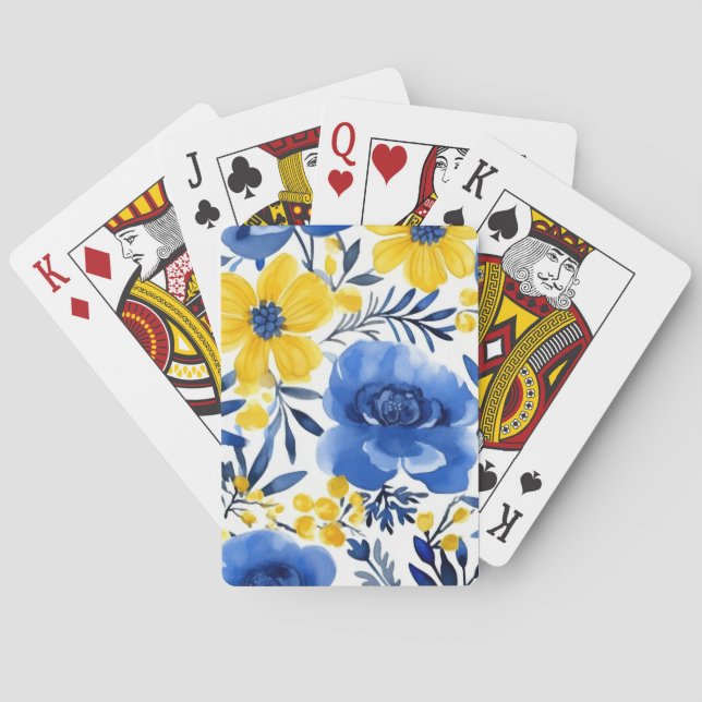BloomDeck: Blue & Guld Edition Casinokort (Baksidan)