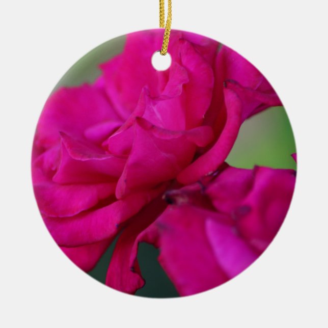 Bloomed Rosa ros Julgransprydnad Keramik (Framsidan)