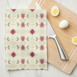 Bloomer av Rosa med Grönt Vit och smak Kökshandduk