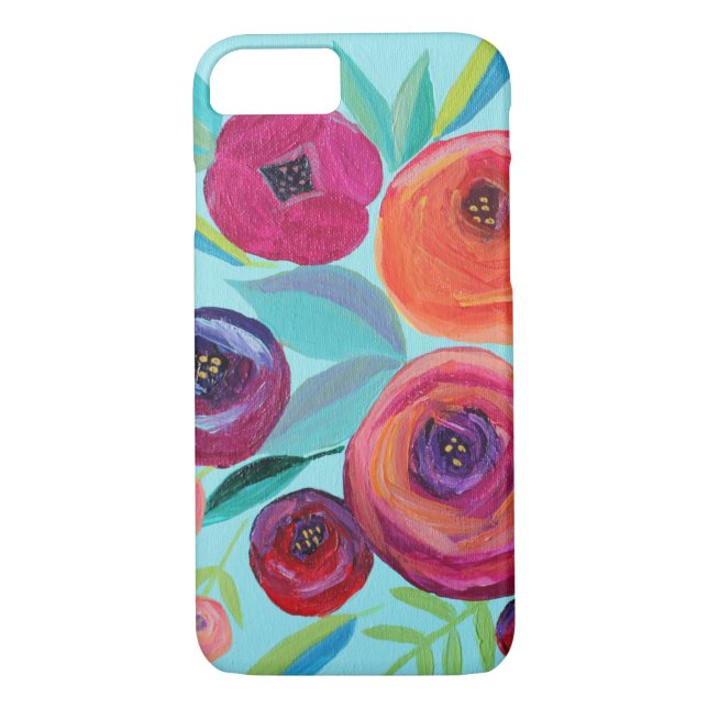 Bloomfärgad Blommigt Case-Mate iPhone Skal (Baksida)