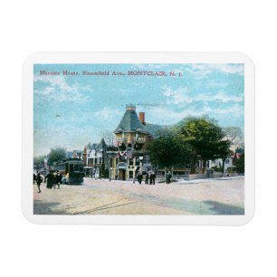 Bloomfield Ave., Montclair NJ 1908 Vintage Stil Magnet
