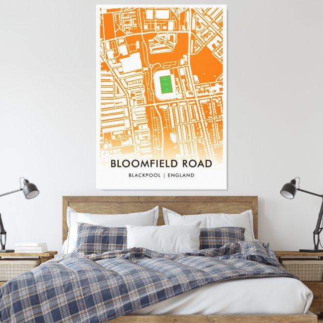 Bloomfield Road Stadium in Blackpool, England Canvastryck (Insitu (sovrum))