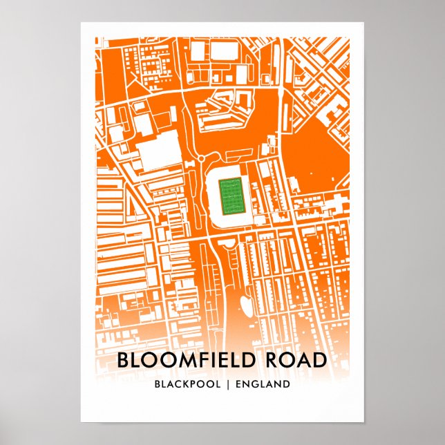 Bloomfield Road Stadium in Blackpool, England Poster (Framsidan)