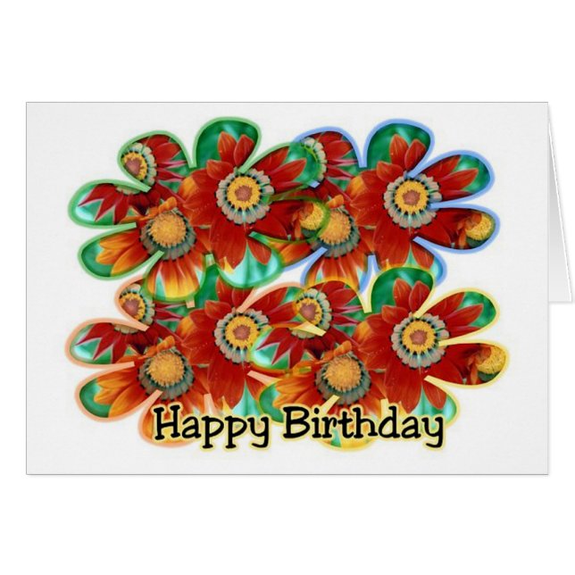 Bloomin Birthday Hälsningskort (Framsidan Horizontal)