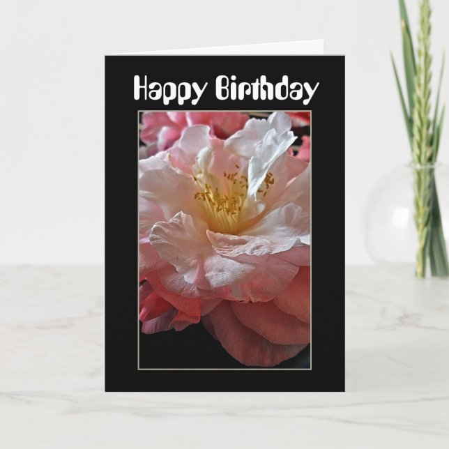 Bloomin' Camellias Birthday Card Kort (Framsida)