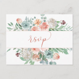 Blooming Apricot Watercolor Blommigt OSA Vykort