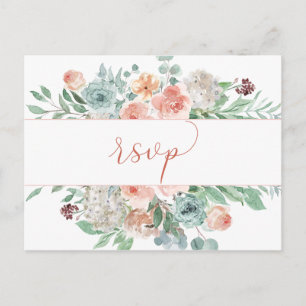Blooming Apricot Watercolor Blommigt OSA Vykort