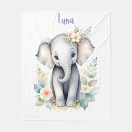 Blooming Baby Elephant Fleecefilt