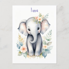 Blooming Baby Elephant Inbjudan Vykort