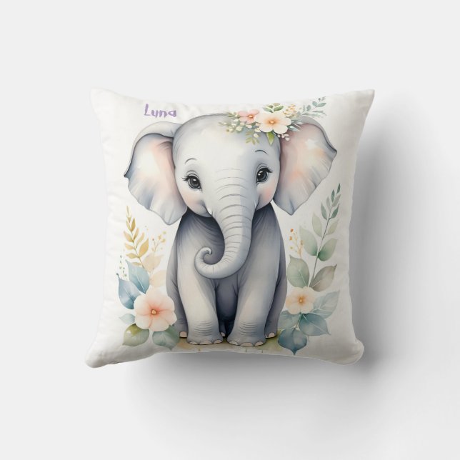 Blooming Baby Elephant Kudde (Baksida)