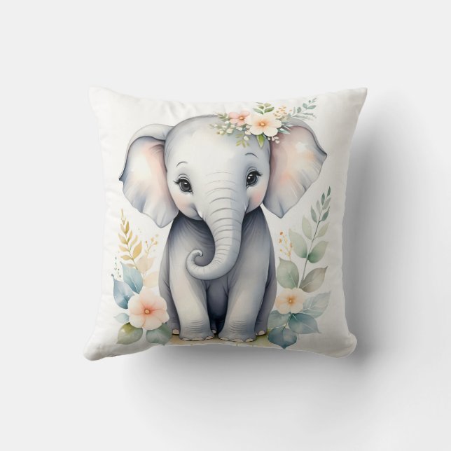 Blooming Baby Elephant Kudde (Baksida)