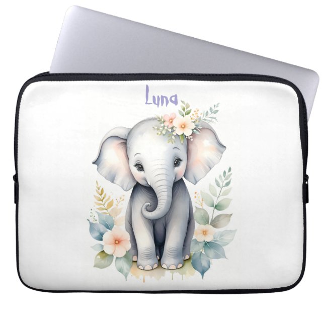 Blooming Baby Elephant Laptop Fodral (Framsidan)