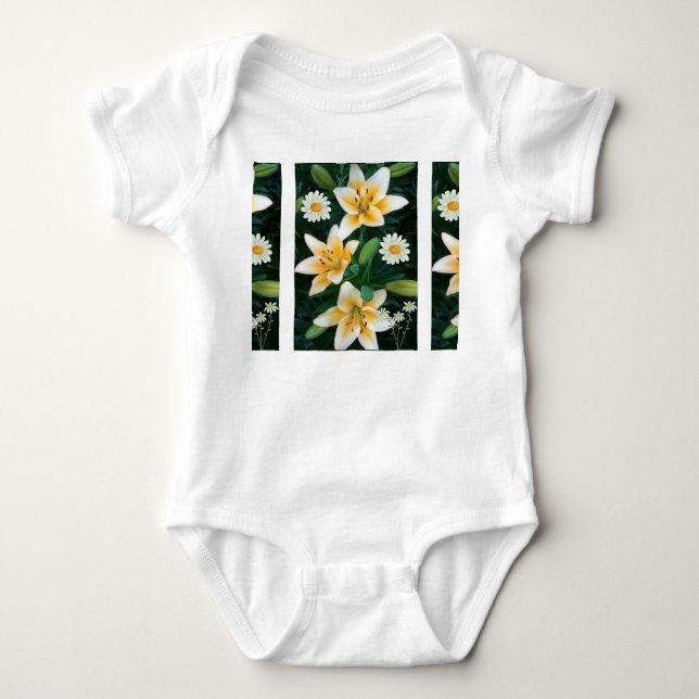 Blooming Beauty Baby Bodysuit – Fresh Floral Vibes T Shirt (Framsida)