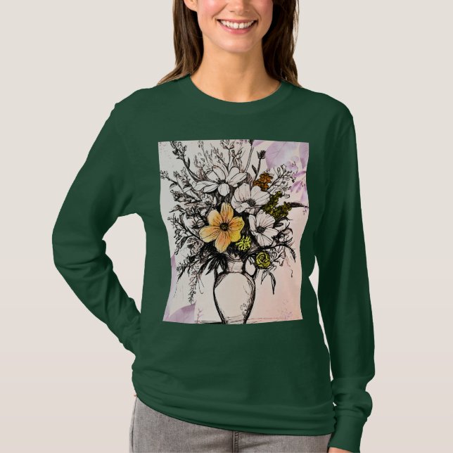 Blooming Beauty Basic Långärmad T-Shirt (Framsida)