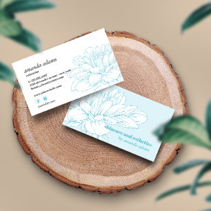 Blooming Beauty Lätt blått skinkesthetiker Visitkort