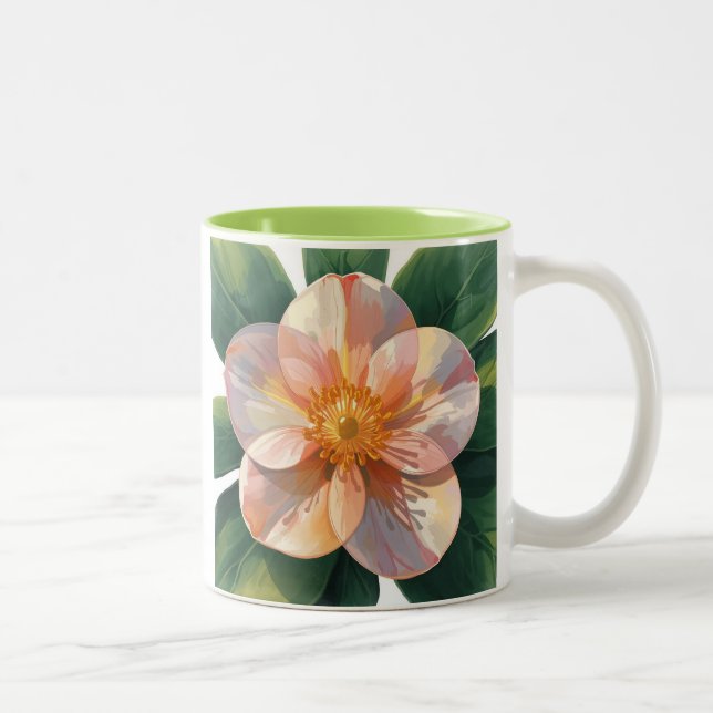 "Blooming Beauty Mugg: Vibrant Warda Illustration" Två-Tonad Mugg (Höger)