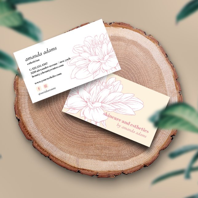 Blooming Beauty | Rosa av Cream Skincare Visitkort (Skapare uppladdad)