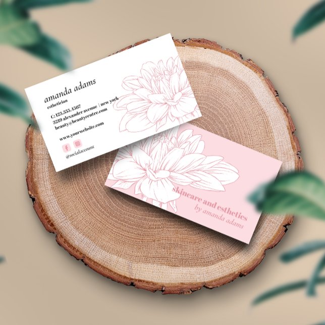 Blooming Beauty |  Rosa Skinnesetetiker Visitkort (Skapare uppladdad)