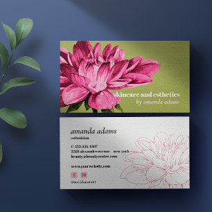 Blooming Beauty Vattenfärgad Skincarektetiker Visitkort