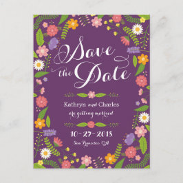 Blooming Blommigt Ram Rustic Garden Wedding Vykort