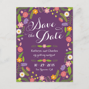 Blooming Blommigt Ram Rustic Garden Wedding Vykort