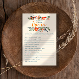 Blooming Botanicals Bride & Groom Trivia-spel Flygblad
