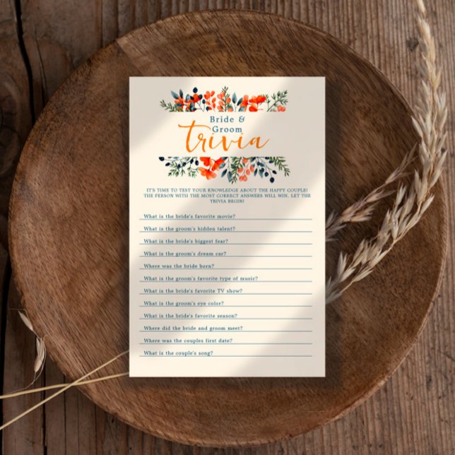 Blooming Botanicals Bride & Groom Trivia-spel Flygblad (Skapare uppladdad)