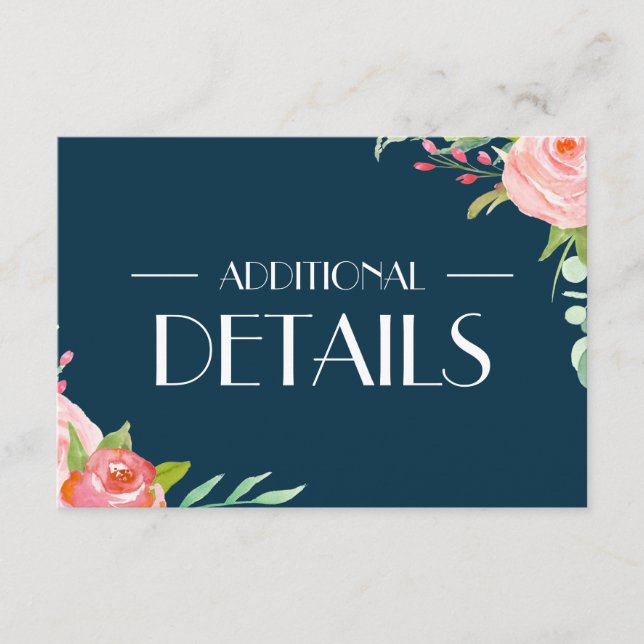 Blooming Botanicals | Bröllop-detaljhölje Tilläggskort (Framsida)