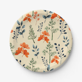 Blooming Botanicals Orange Blommigt Grönt Gren