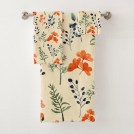 Blooming Botanicals Orange Blommigt Grönt Gren