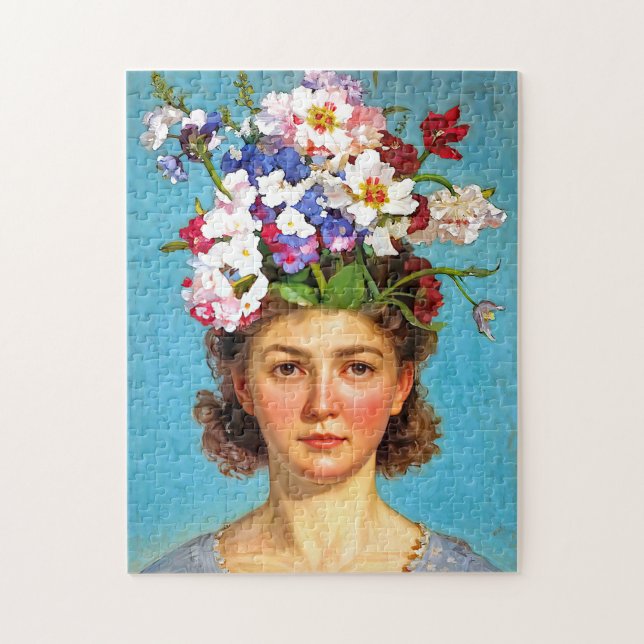 "Blooming Bouffant" Anna - Art & Blommigt Society Pussel (Vertikal)